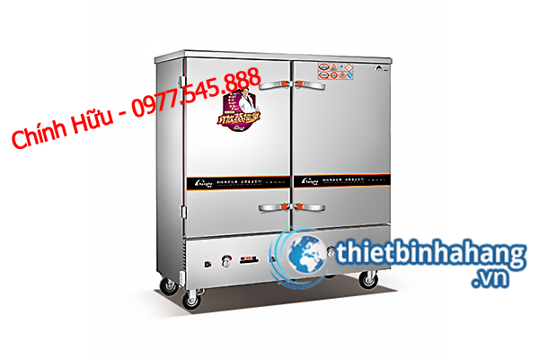 Tủ nấu cơm công nghiệp bằng điện gas loại 24 khay